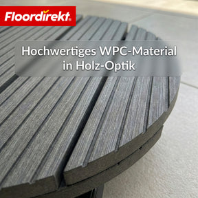 WPC-Pflanzenroller | Countess | Rolluntersetzer Ø 30 cm | 4 Lenkrollen 360° & Feststellbremse | bis 80 kg belastbar