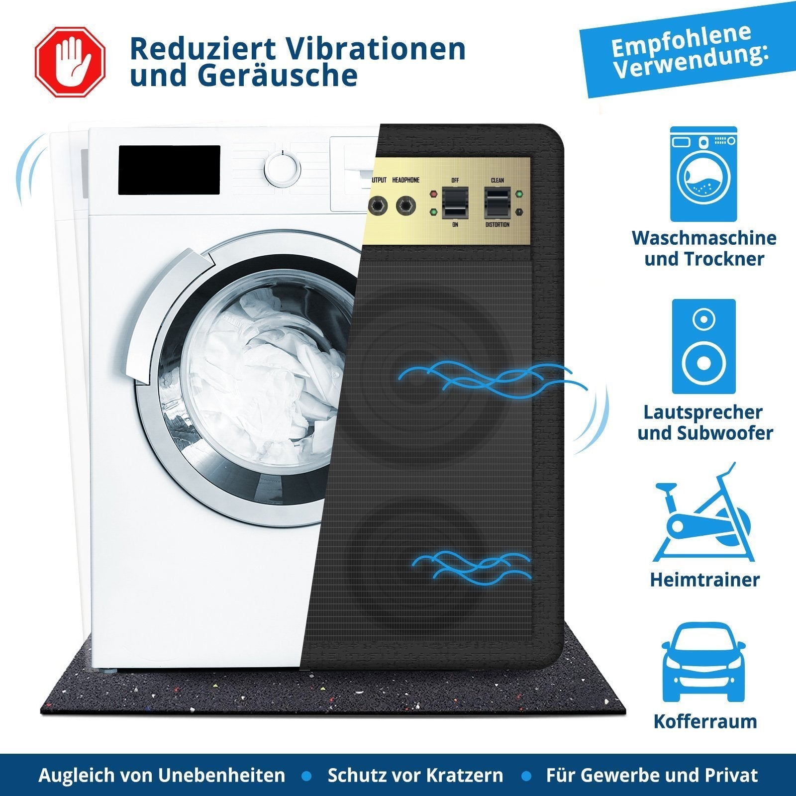 Antivibrationsmatte, Geeignet für Waschmaschinen